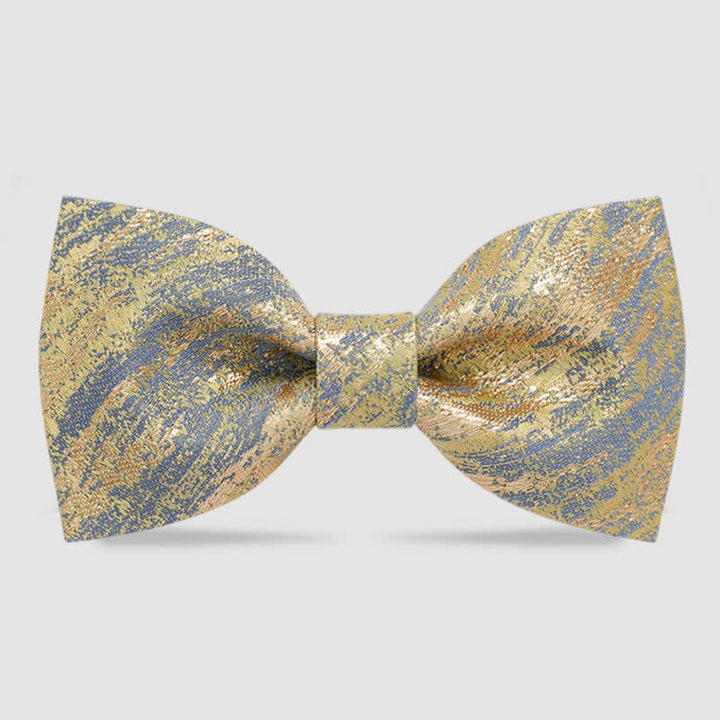 Papillon classico da uomo con glitter oro - Oro e blu - Stile n. 1 - image 0
