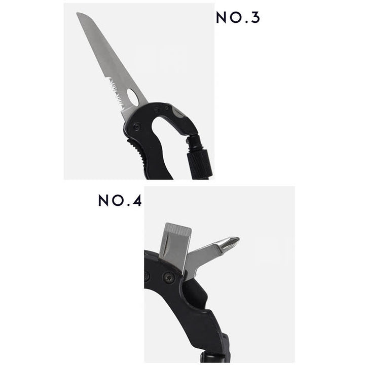 Coltello pieghevole multiuso 5 in 1 con moschettone e fibbia a forma di D - image 6