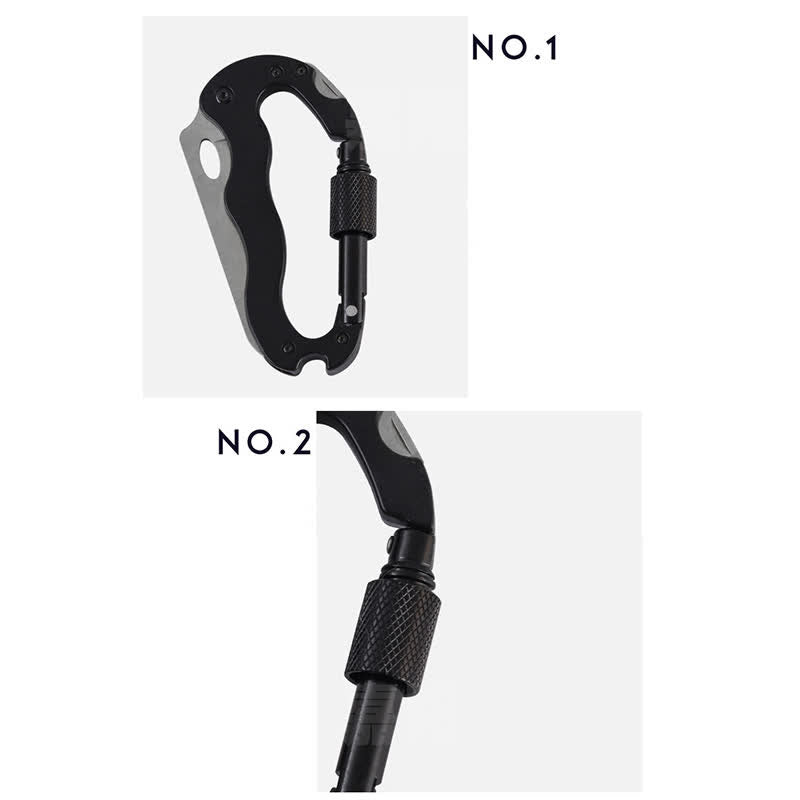 Coltello pieghevole multiuso 5 in 1 con moschettone e fibbia a forma di D - image 5