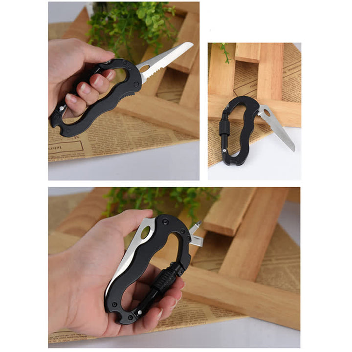 Coltello pieghevole multiuso 5 in 1 con moschettone e fibbia a forma di D - image 9