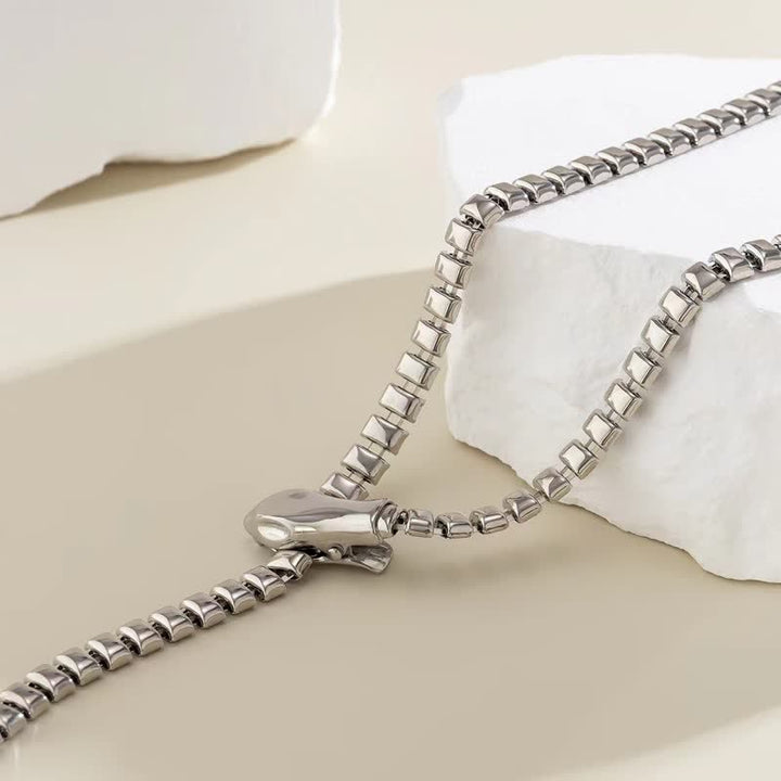 Cintura in metallo con catena a forma di serpente retrò da donna - image 8