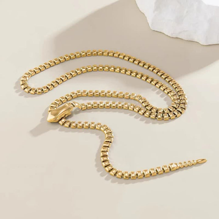 Cintura in metallo con catena a forma di serpente retrò da donna - image 2