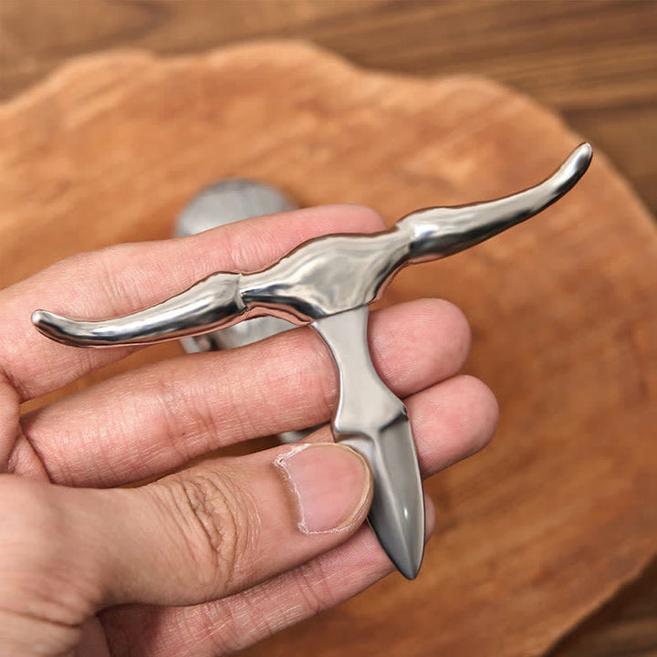 Cintura in pelle con fibbia argentata e coltello nascosto fai da te con testa di Longhorn unica - image 8