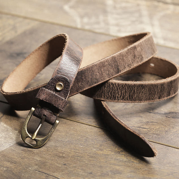Cintura sottile in pelle di vacchetta da donna - image 7