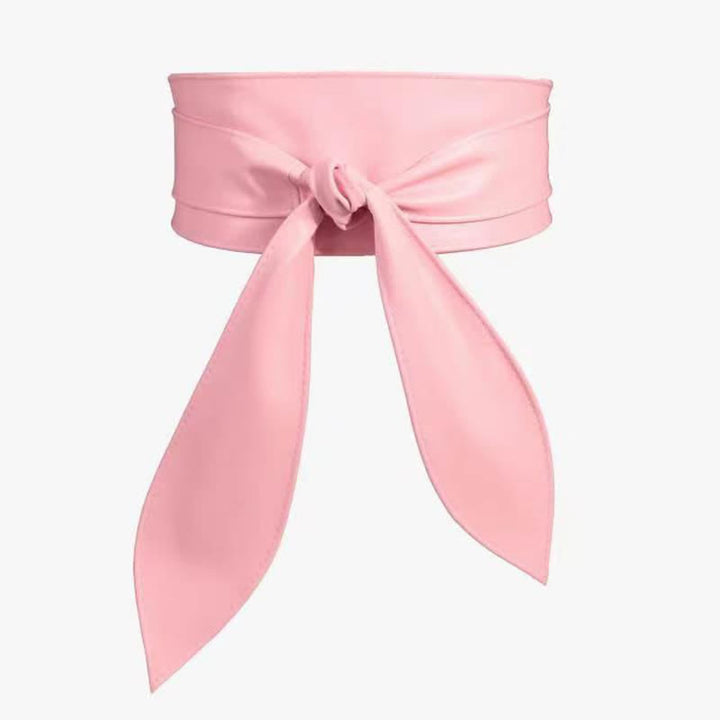 Cintura da corsetto in pelle con fascia larga da donna - Rosa - image 4