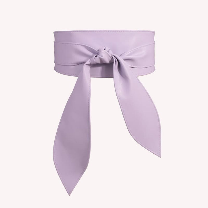 Cintura da corsetto in pelle con fascia larga da donna - Viola chiaro - image 7