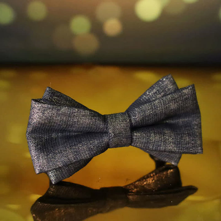 Papillon da uomo con dettagli lucidi e scintillanti in oro sottile nero - image 8