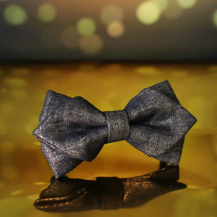 Papillon da uomo con dettagli lucidi e scintillanti in oro sottile nero - image 10