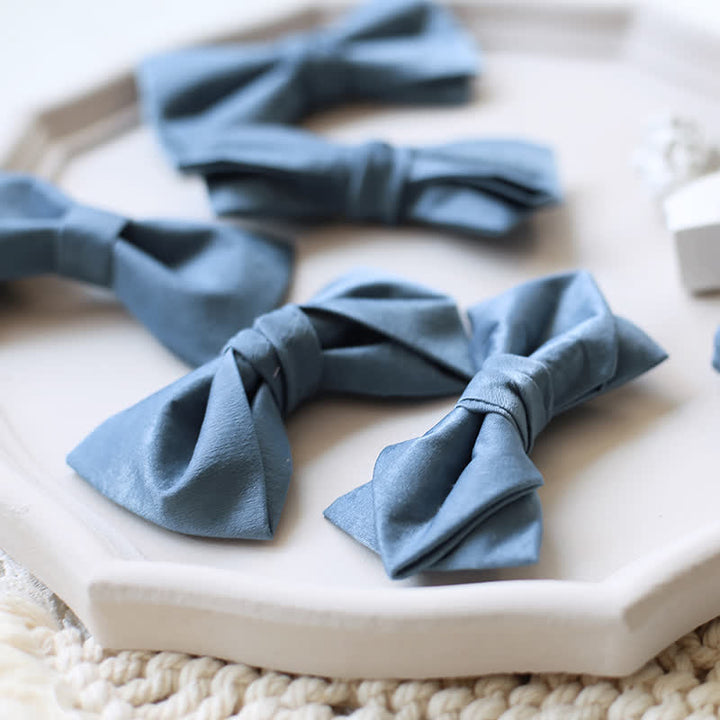 Papillon fresco tinta unita blu foschia da uomo - image 4