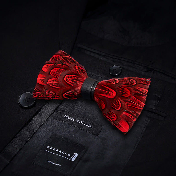 Papillon con piume di pavone Crison & Black e spilla da bavero - image 2
