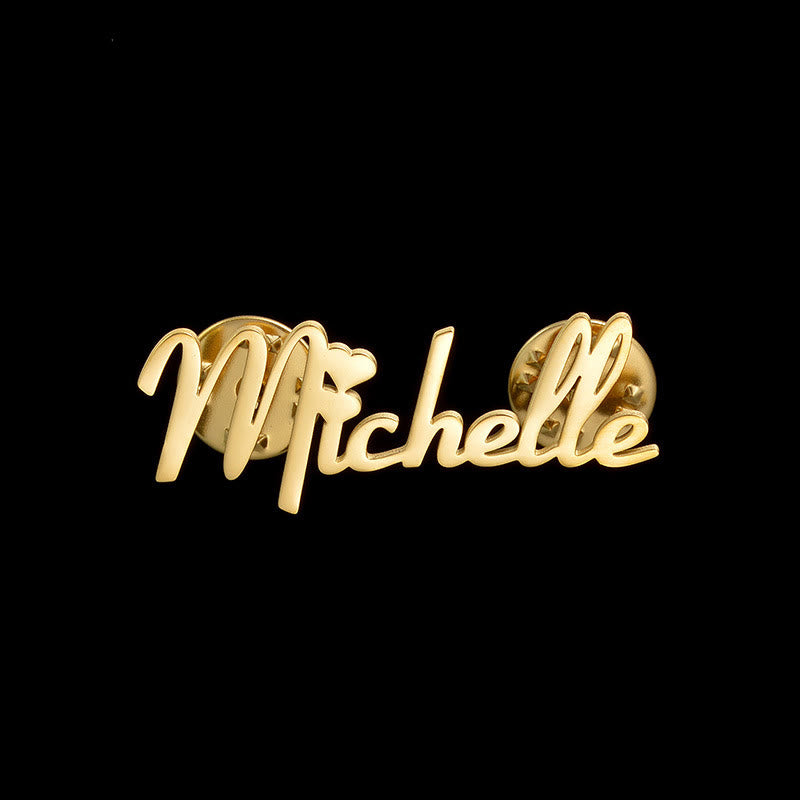 Spilla personalizzata in acciaio inossidabile con il tuo nome in oro - image 5
