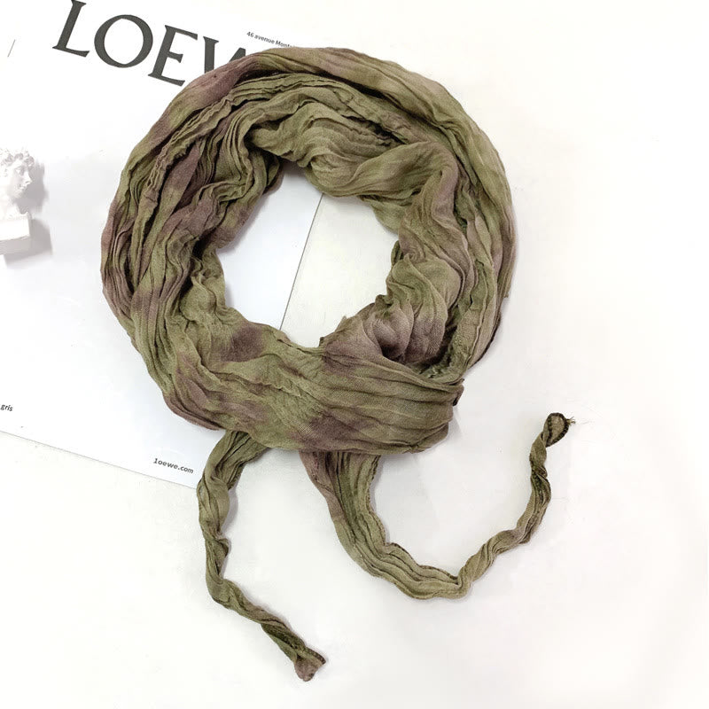 Sciarpa lunga sottile e stropicciata con effetto tie-dye da donna - image 12