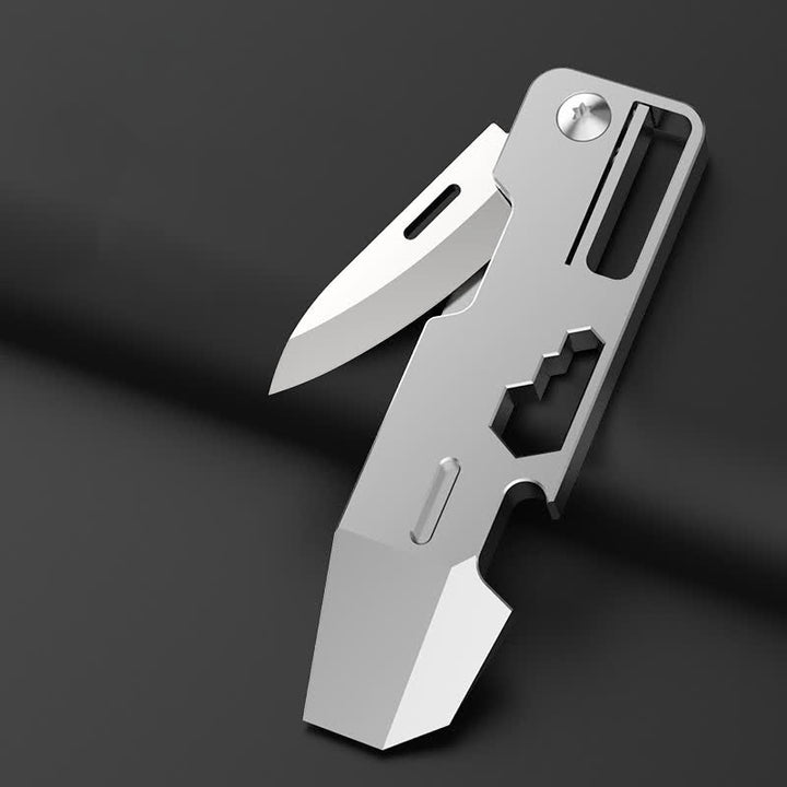 Portachiavi mini coltello pieghevole multifunzionale EDC-Tool 9 in 1 - Argento - image 0