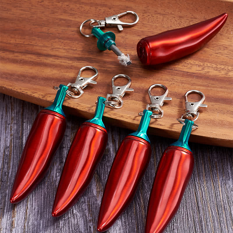 Portachiavi con accendino a cherosene a forma di peperoncino con fiammifero permanente - image 1