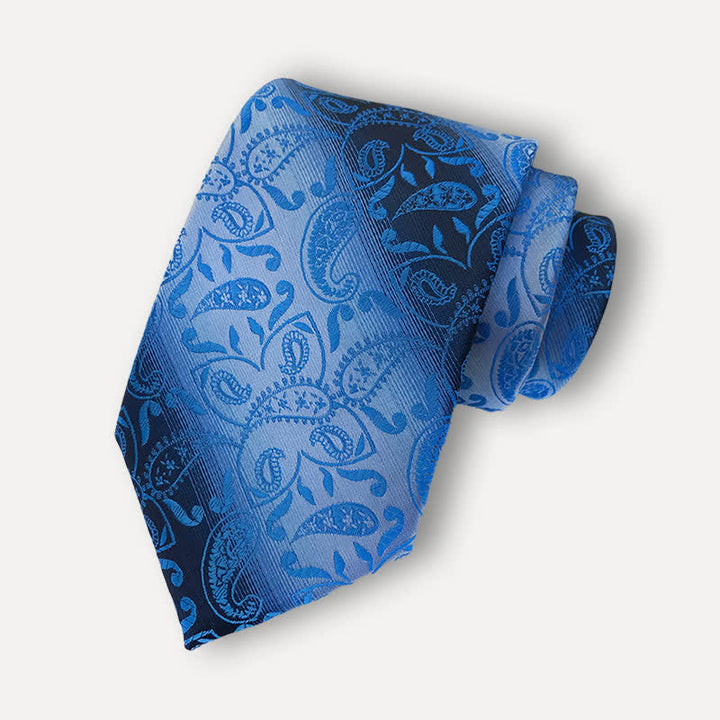 Cravatta da uomo con motivo Paisley a rampa sfumata fantasia - Blu - image 0