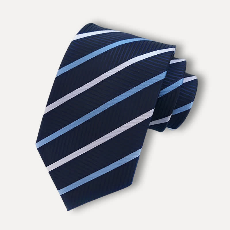 Cravatta a righe da uomo MidnightBlue Business - Blu notte - image 0