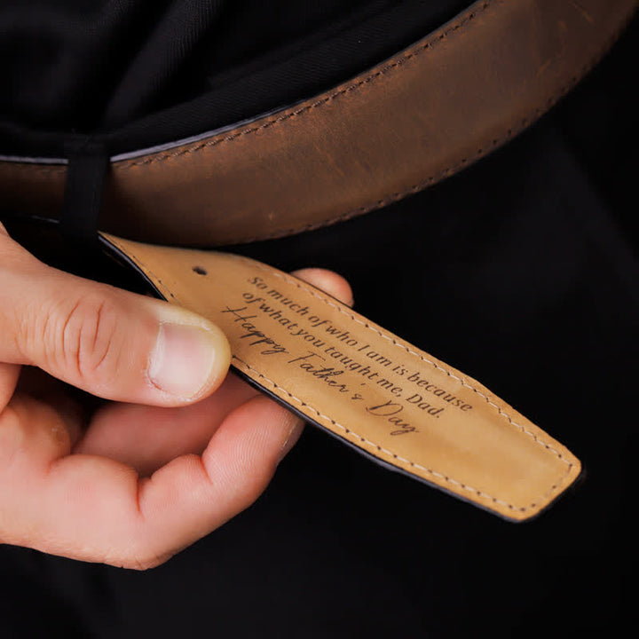 Cintura in pelle personalizzata con punta incisa semplice e personalizzata - image 0