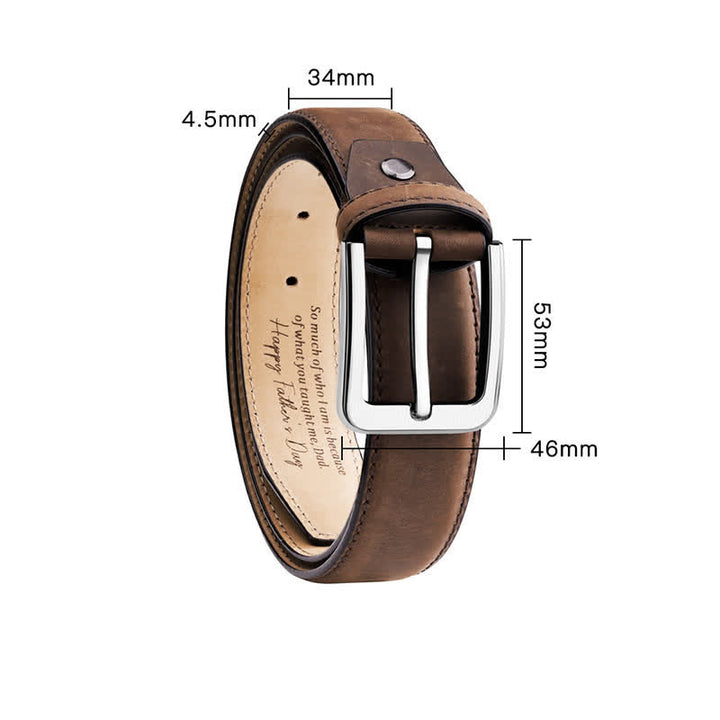 Cintura in pelle personalizzata con punta incisa semplice e personalizzata - Marrone - 58 - image 5