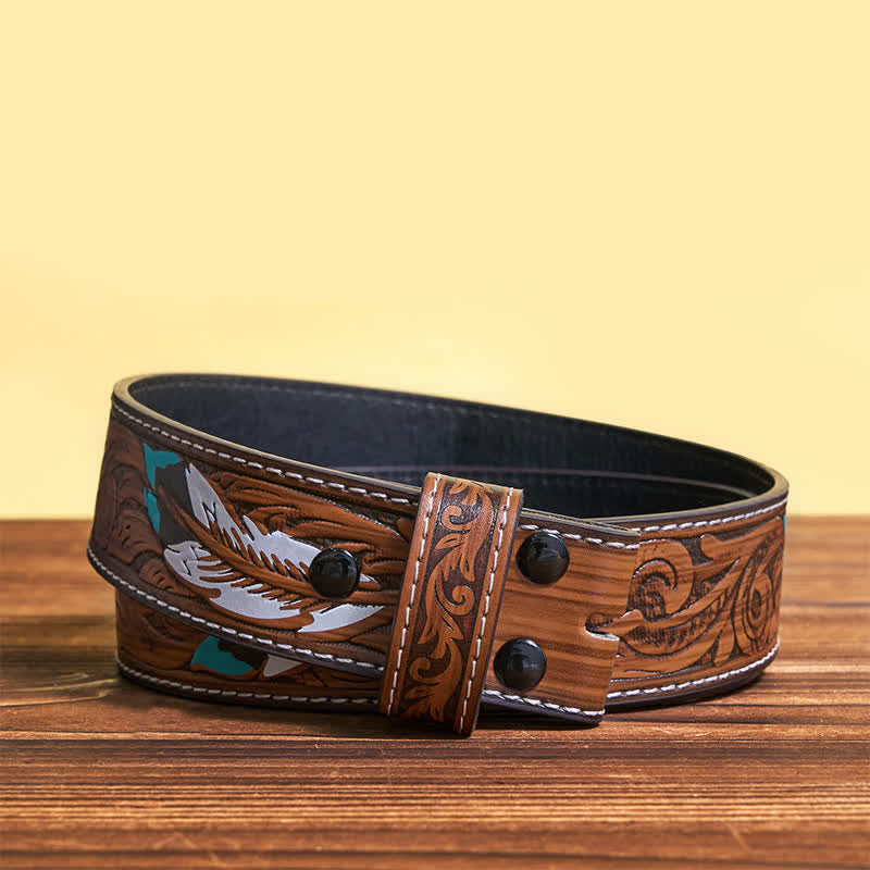 Cintura in pelle con fibbia fai da te in argento con iniziali grandi personalizzate - Nome personalizzato - Cintura di piume marroni - 42 - image 11