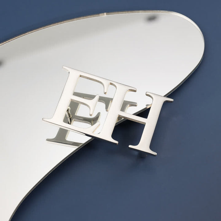 Cintura in pelle con fibbia fai da te in argento con iniziali grandi personalizzate - Nome personalizzato - Senza cintura - Cintura non inclusa - image 2