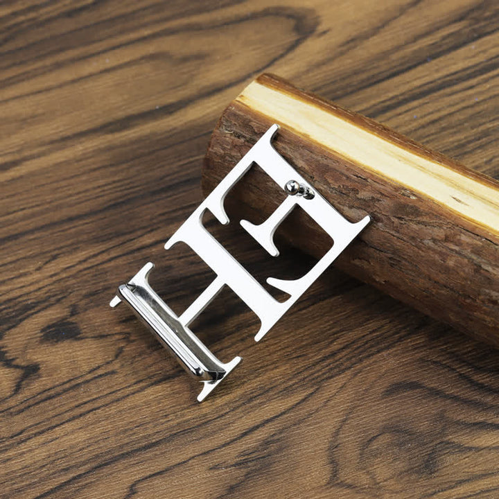 Cintura in pelle con fibbia fai da te in argento con iniziali grandi personalizzate - image 5