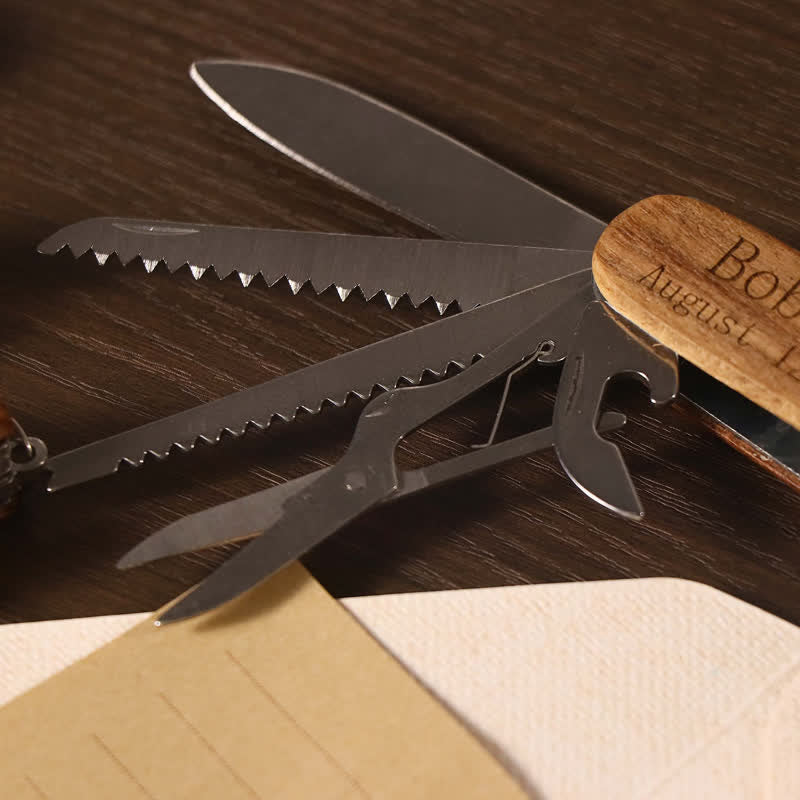 Apribottiglie in legno con coltello multiuso 11 in 1, intaglio personalizzato - image 4