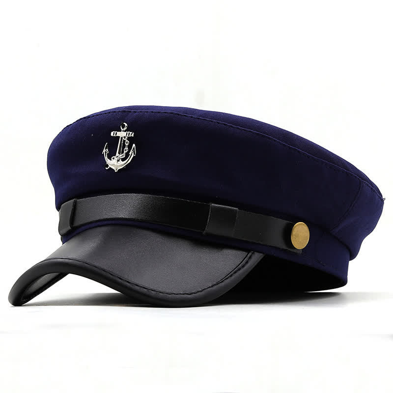 Cappello basco piatto da donna con ancora da nave blu navy - Marina - M (22 1/2"-22 7/8") - image 0