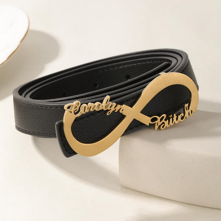 Cintura in pelle con fibbia fai da te con nome personalizzato Infinity Note - image 0