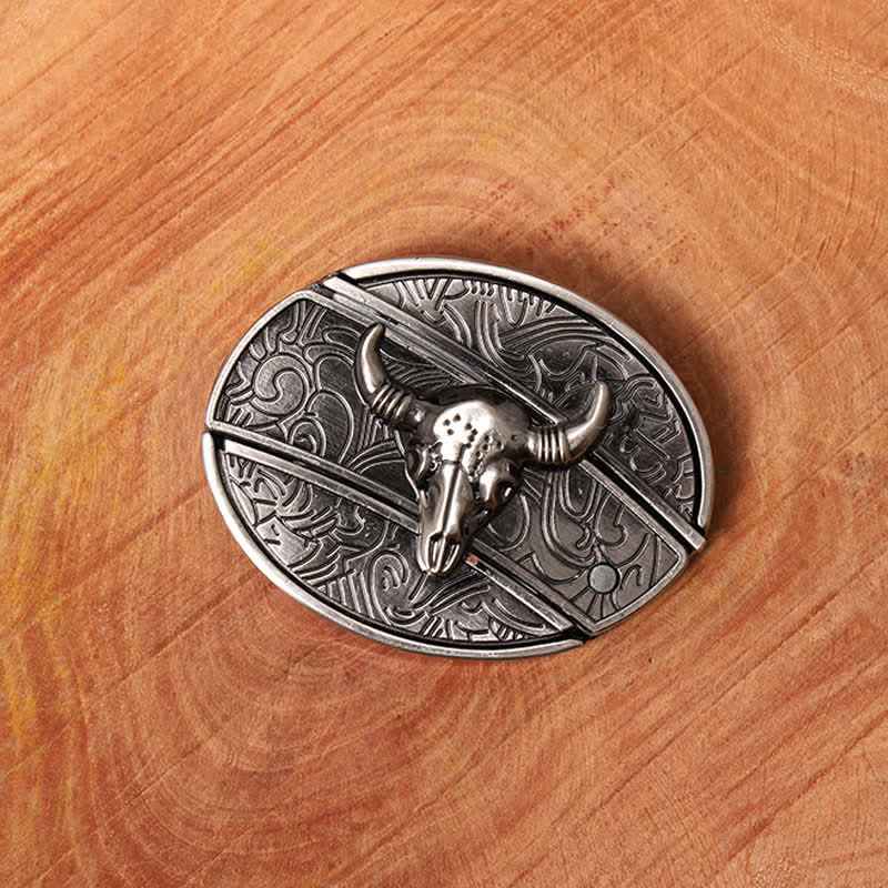 Cintura in pelle con coltello pieghevole nascosto Longhorn Bull fai da te da uomo - image 2