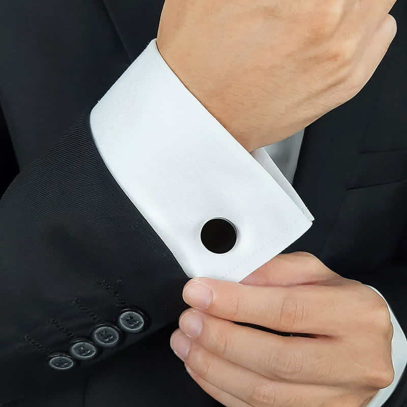 1 paio di gemelli rotondi personalizzati incisi al laser - image 1