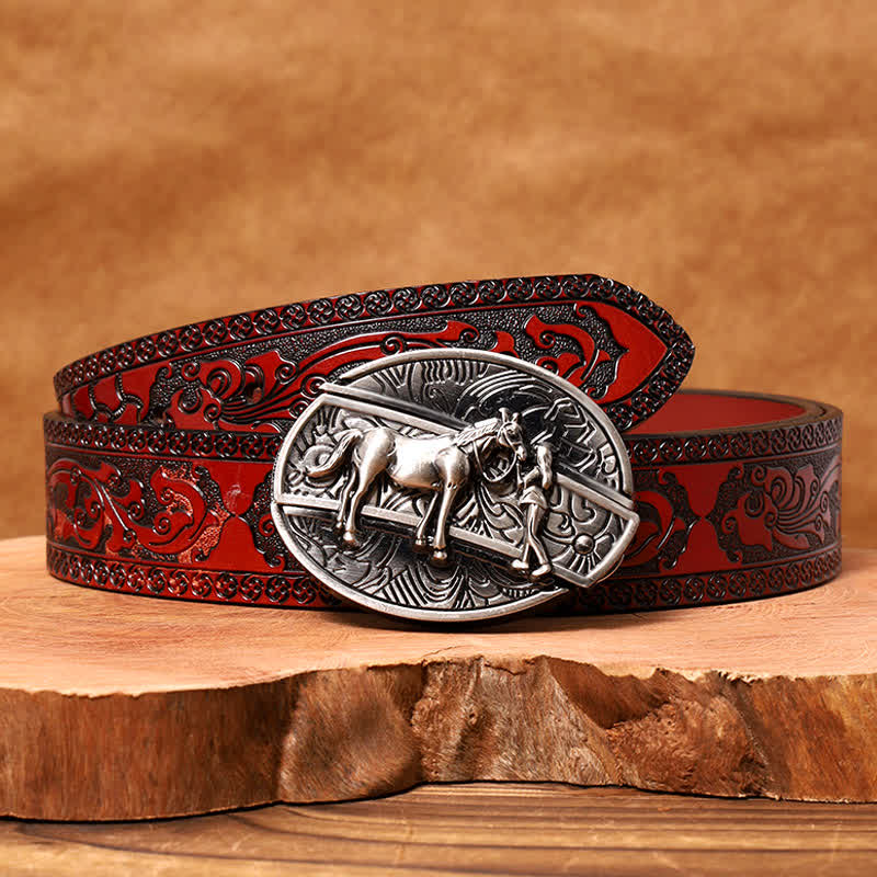 Cintura in pelle con coltello pieghevole nascosto da cowgirl fai da te da uomo - Cowgirl - Cintura marrone intagliata - 42 - image 7