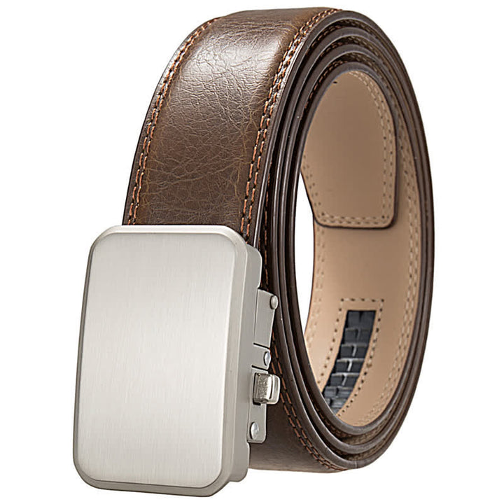 Cintura in pelle con fibbia automatica e monogramma personalizzato, idea regalo - Marrone giallastro - 46 - image 11
