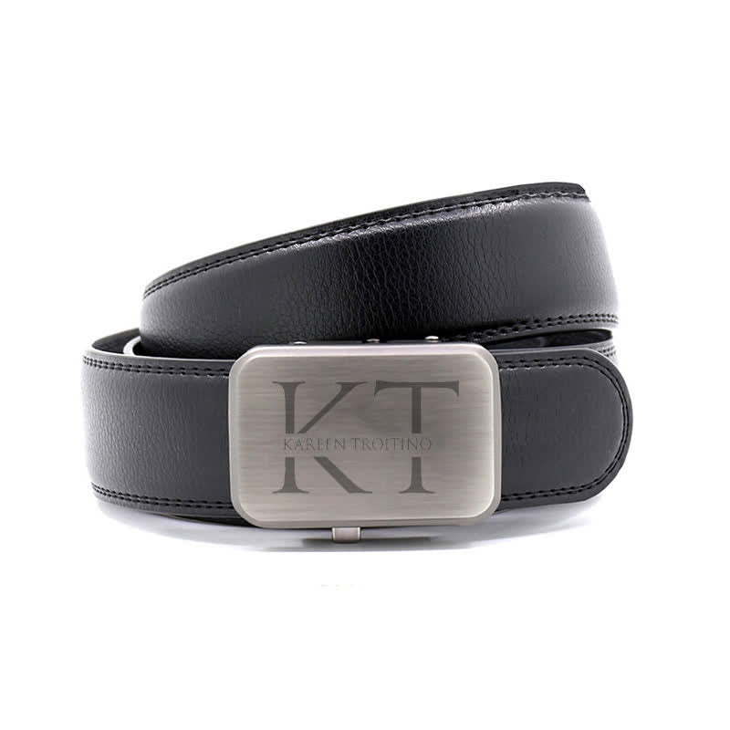 Cintura in pelle con fibbia automatica e monogramma personalizzato, idea regalo - image 0