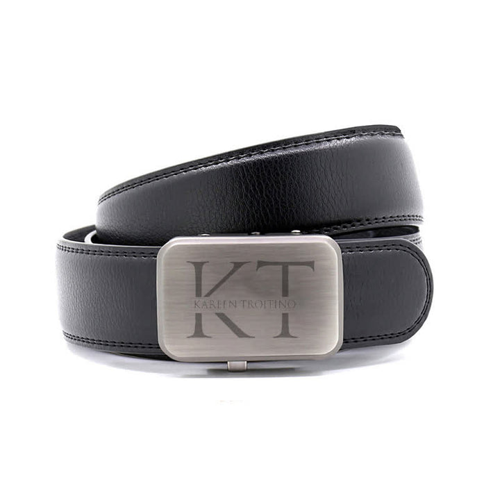 Cintura in pelle con fibbia automatica e monogramma personalizzato, idea regalo - image 0
