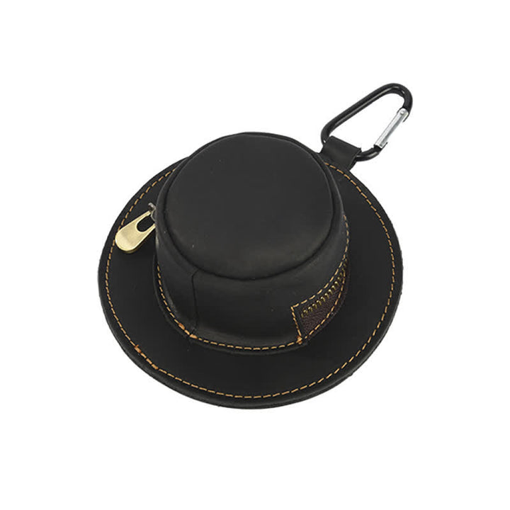 Borsa in pelle con monete retrò a forma di cappello da cowboy western - Nero - image 9