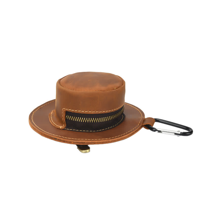 Borsa in pelle con monete retrò a forma di cappello da cowboy western - image 6