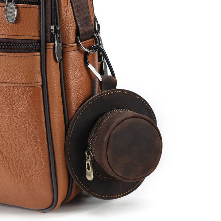 Borsa in pelle con monete retrò a forma di cappello da cowboy western - image 1