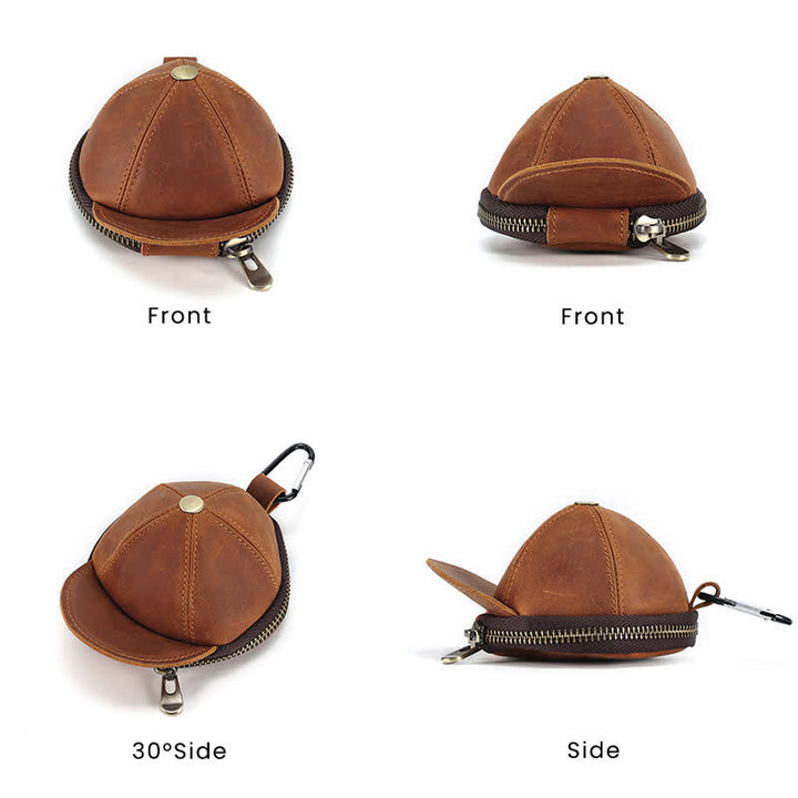 Borsa in pelle con moneta creativa a forma di cappello da baseball - image 3