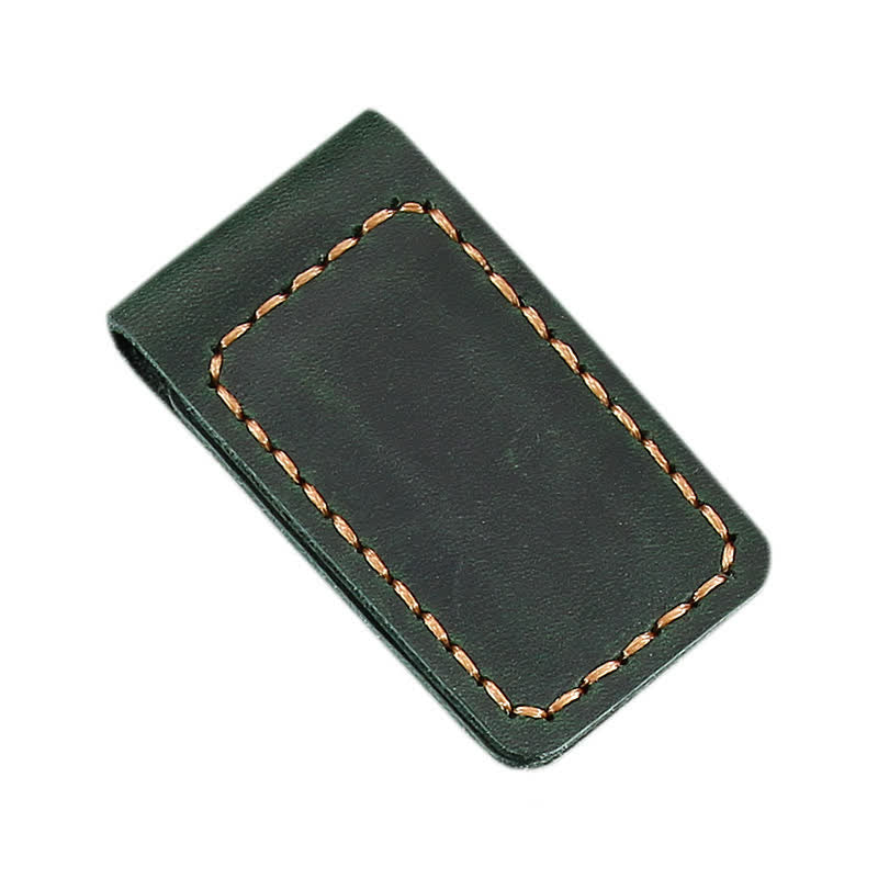 Fermasoldi magnetico in pelle con nome personalizzato, idea regalo per matrimonio - Verde scuro - image 9