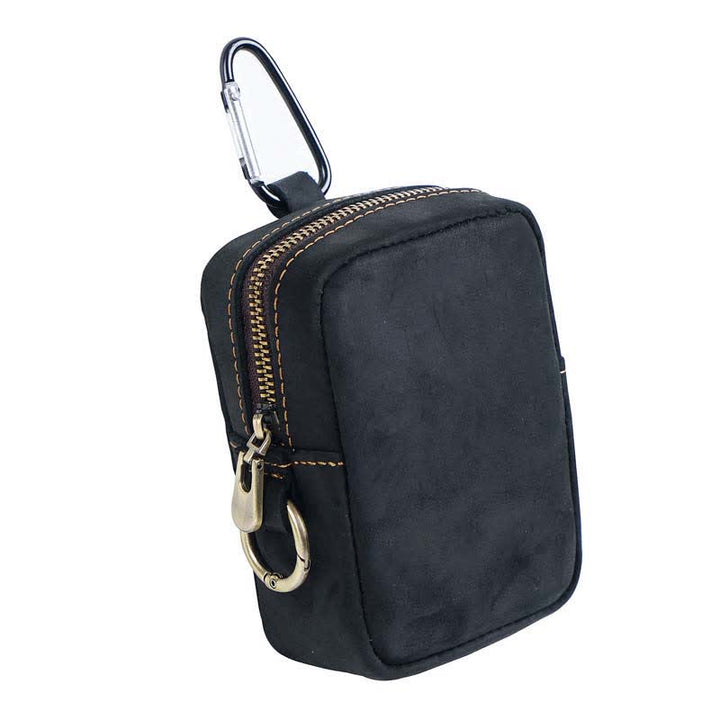 Borsa da cintura mini in vera pelle con cerniera per esterni Cube - Nero - image 9