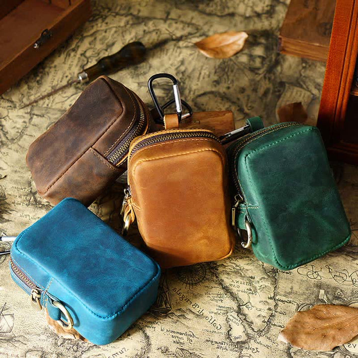 Borsa da cintura mini in vera pelle con cerniera per esterni Cube - image 1