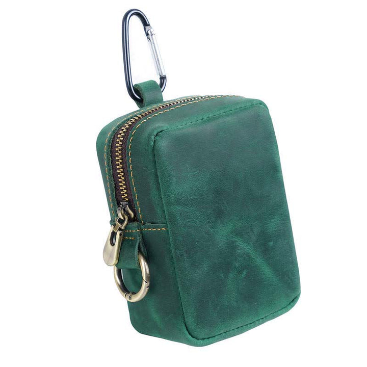 Borsa da cintura mini in vera pelle con cerniera per esterni Cube - Verde - image 11