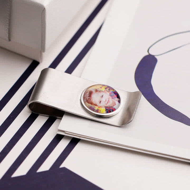 Fermasoldi con foto a colori personalizzata, idea regalo per matrimonio - image 1