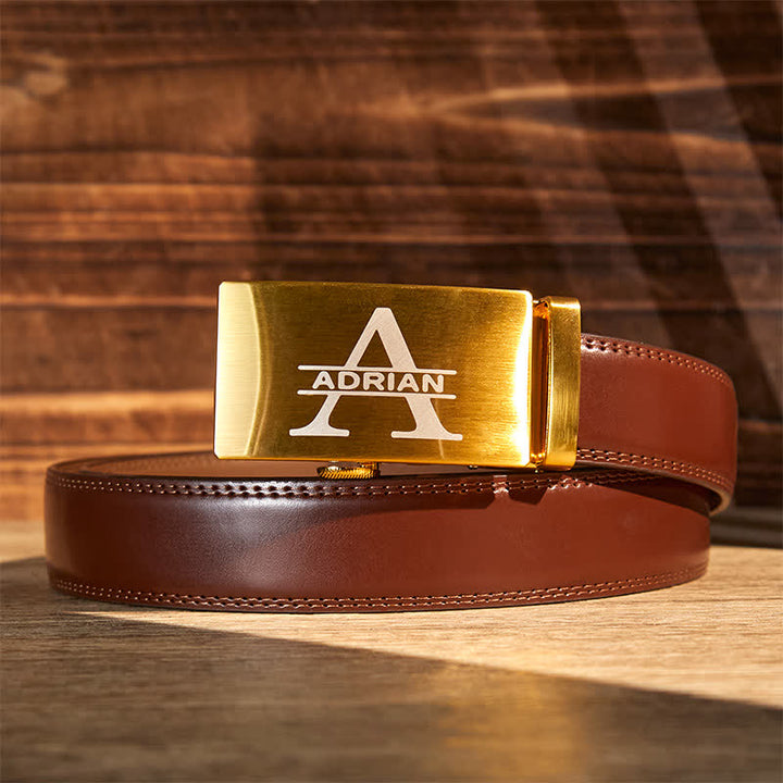 Cintura in pelle con fibbia automatica fai da te personalizzata, idea regalo in oro - image 6