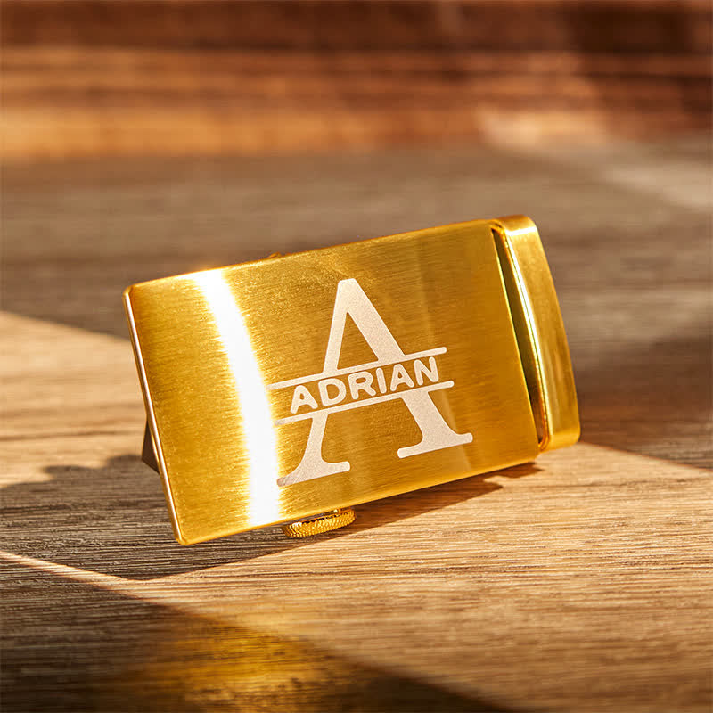 Cintura in pelle con fibbia automatica fai da te personalizzata, idea regalo in oro - image 4