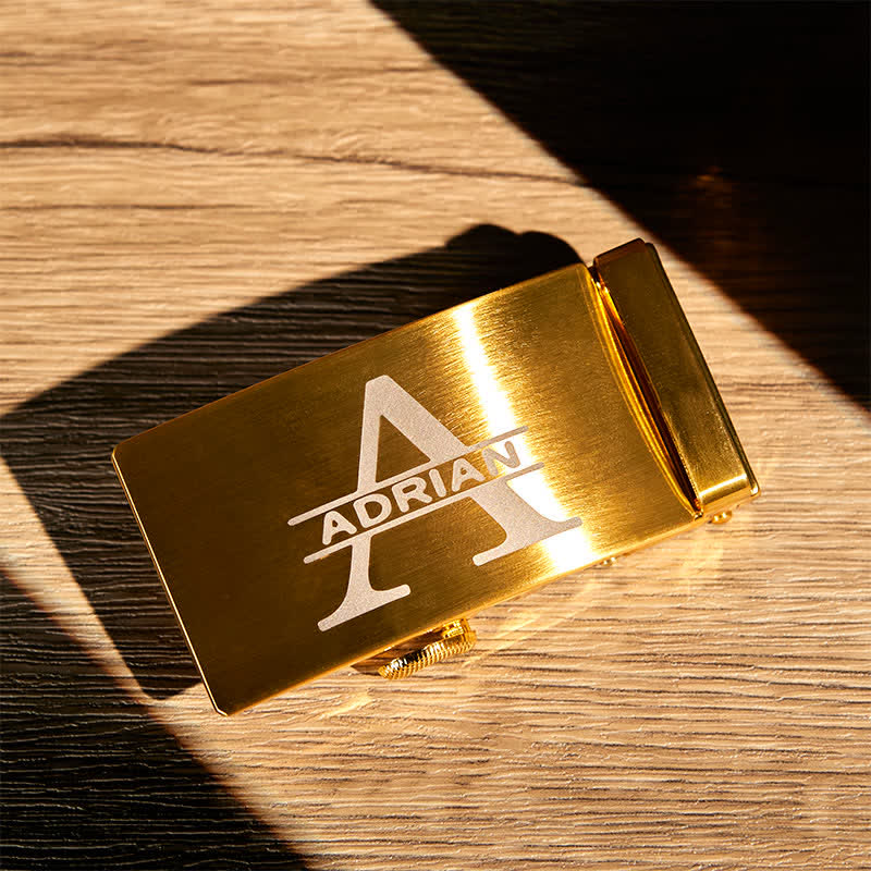 Cintura in pelle con fibbia automatica fai da te personalizzata, idea regalo in oro - image 5