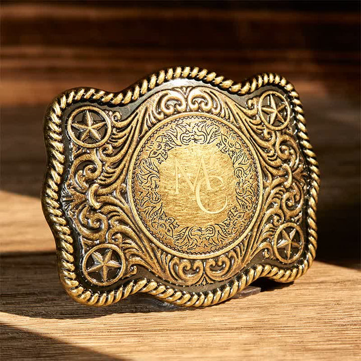 Cintura in pelle con fibbia western intagliata fai da te con monogramma personalizzato - image 4