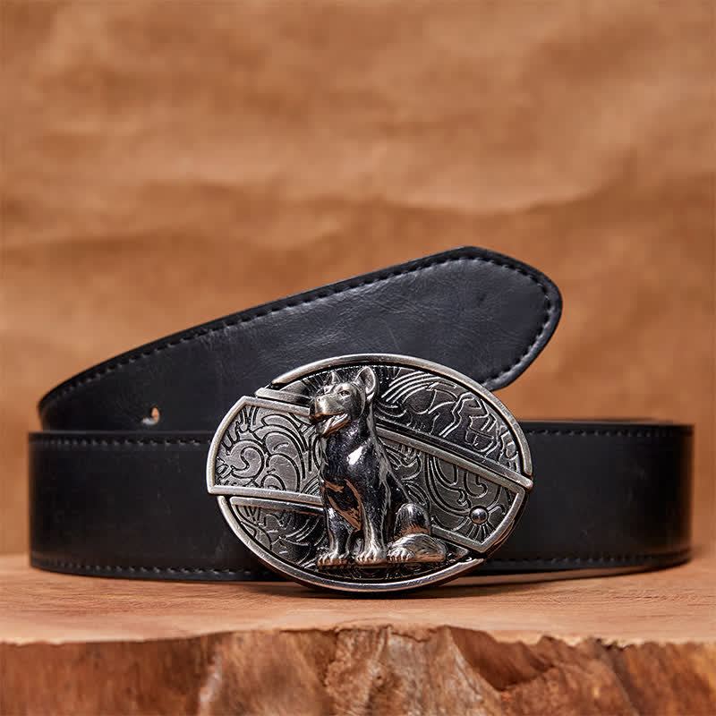 Cintura in pelle con coltello pieghevole nascosto fai da te Loyal Dog da uomo - Cane fedele - Cintura nera in PU - 42 - image 3