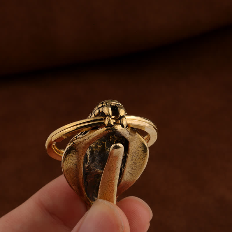 Portachiavi con clip da cintura in ottone massiccio raffigurante una testa di serpente - image 3
