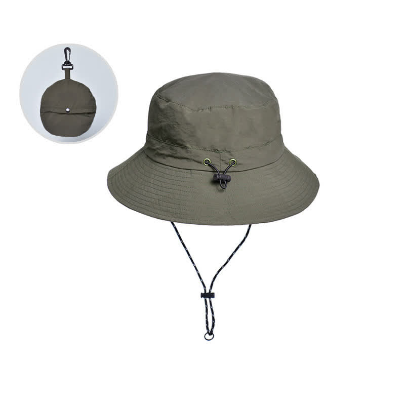 Cappello da campeggio e alpinismo pieghevole con protezione anti-UV - Verde militare - Regolabile (21 5/8"-22 7/8") - image 9